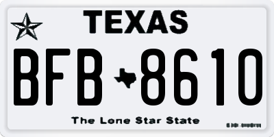 TX license plate BFB8610