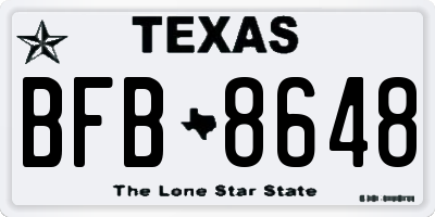 TX license plate BFB8648