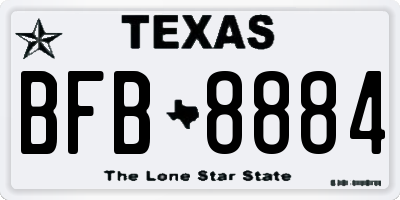 TX license plate BFB8884