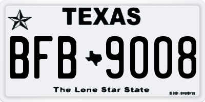 TX license plate BFB9008