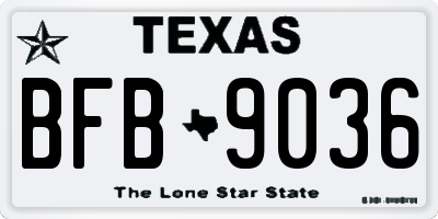 TX license plate BFB9036