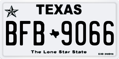 TX license plate BFB9066