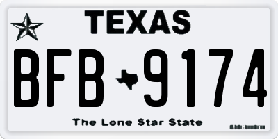 TX license plate BFB9174