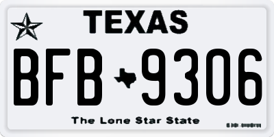 TX license plate BFB9306