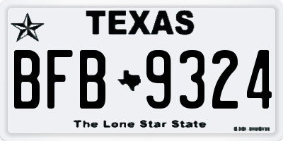 TX license plate BFB9324