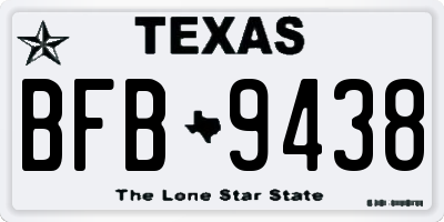 TX license plate BFB9438