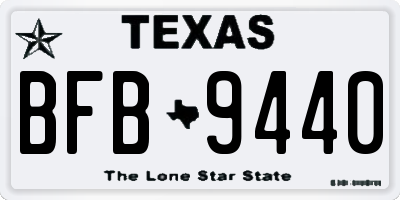 TX license plate BFB9440