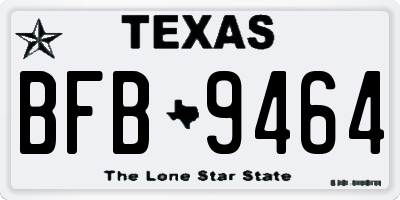 TX license plate BFB9464