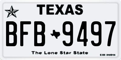 TX license plate BFB9497
