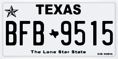 TX license plate BFB9515