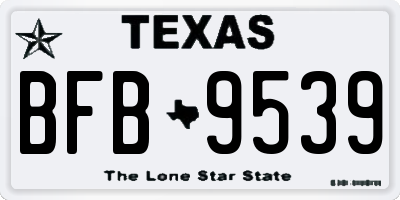 TX license plate BFB9539