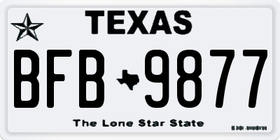 TX license plate BFB9877