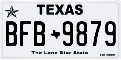 TX license plate BFB9879