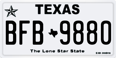 TX license plate BFB9880