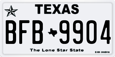 TX license plate BFB9904