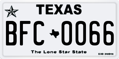TX license plate BFC0066