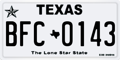 TX license plate BFC0143