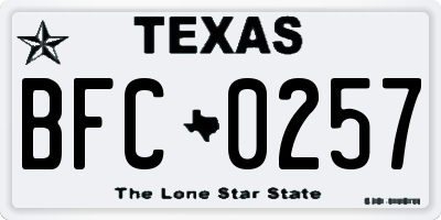 TX license plate BFC0257