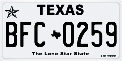 TX license plate BFC0259