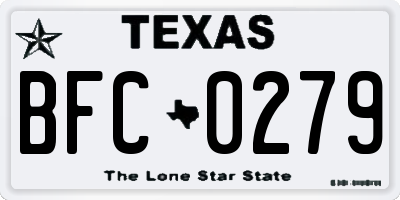 TX license plate BFC0279