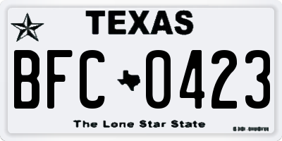 TX license plate BFC0423