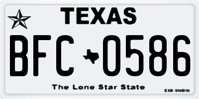 TX license plate BFC0586