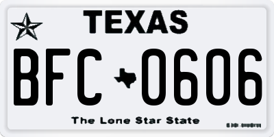 TX license plate BFC0606
