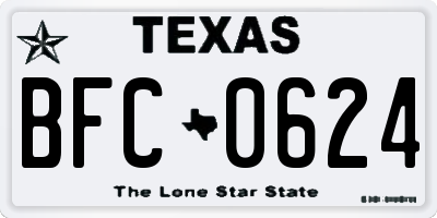 TX license plate BFC0624