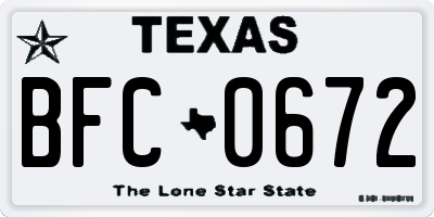 TX license plate BFC0672