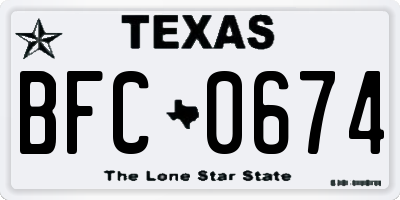 TX license plate BFC0674
