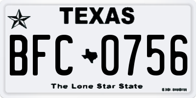 TX license plate BFC0756