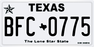 TX license plate BFC0775