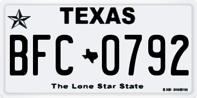 TX license plate BFC0792