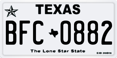 TX license plate BFC0882