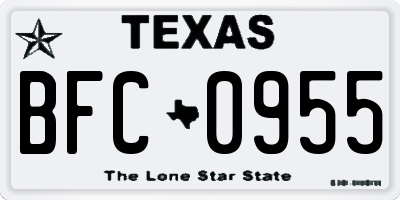 TX license plate BFC0955
