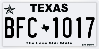 TX license plate BFC1017