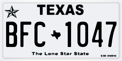 TX license plate BFC1047