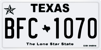 TX license plate BFC1070
