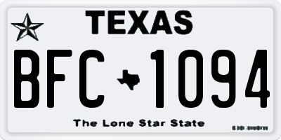 TX license plate BFC1094