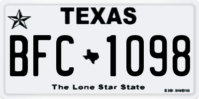 TX license plate BFC1098
