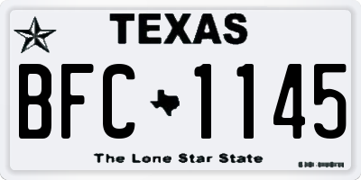 TX license plate BFC1145