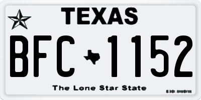 TX license plate BFC1152