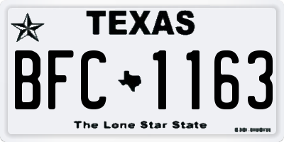 TX license plate BFC1163