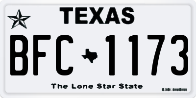 TX license plate BFC1173
