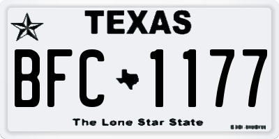 TX license plate BFC1177