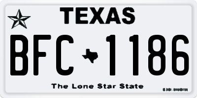 TX license plate BFC1186