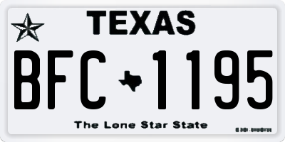 TX license plate BFC1195