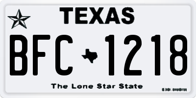 TX license plate BFC1218