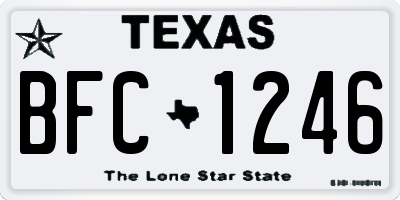 TX license plate BFC1246
