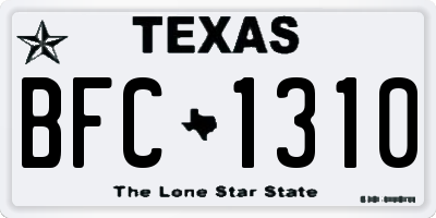 TX license plate BFC1310